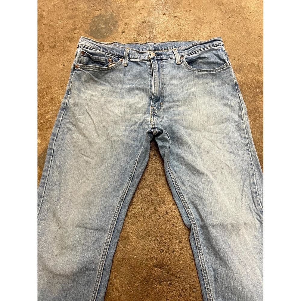 Levi's 513 Slim Straight Fit Jeans Mens 36x32 Blue Denim Cotton Stretch Mid Rise - Picture 4 of 16